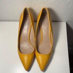 Charles David Mustard Yellow Heels